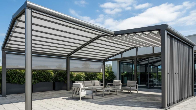 canopy with retractable roof