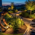 landscape lighting installation